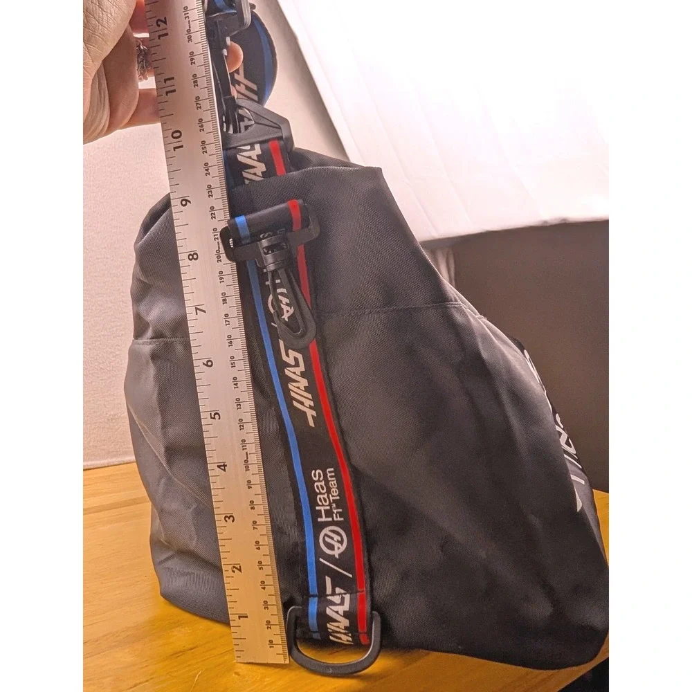 Haas F1 Team Duffel Bag Black Racing Travel Gym Bag with Shoulder Strap
